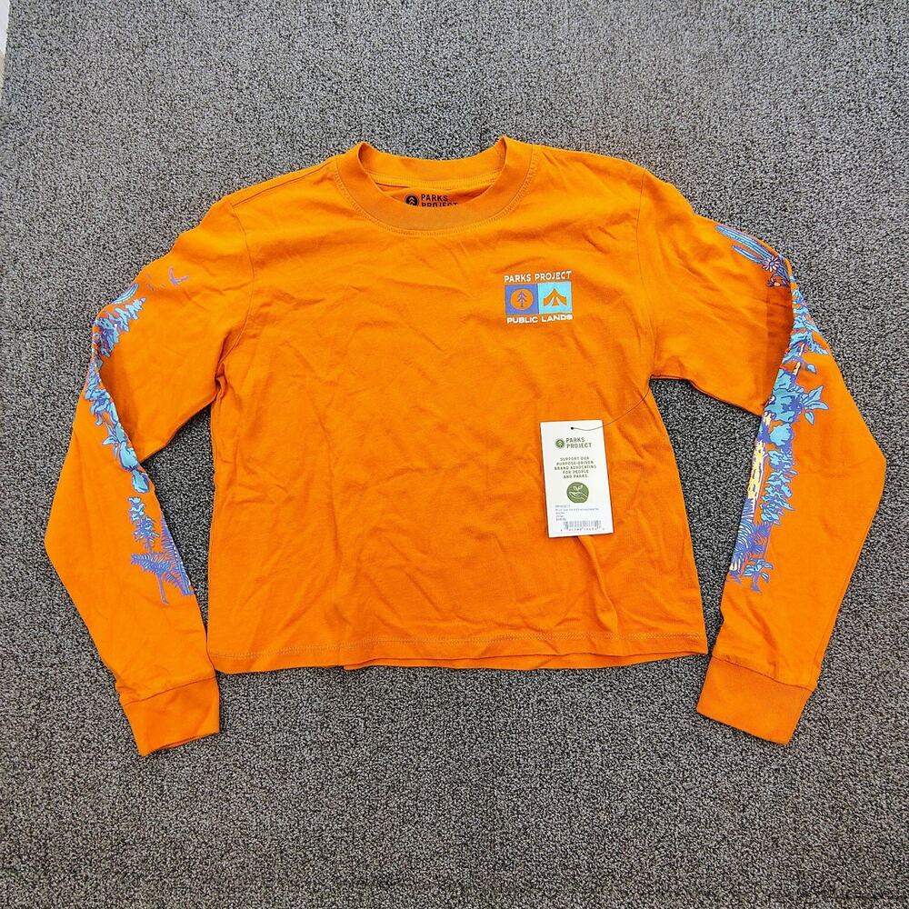 New Parks Project Public Lands Boxy Long Sleeve T-Shirt Orange Women's Size XS